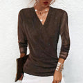 Liliana – Glamourøs Mesh-Bluse med Glitrende Detaljer