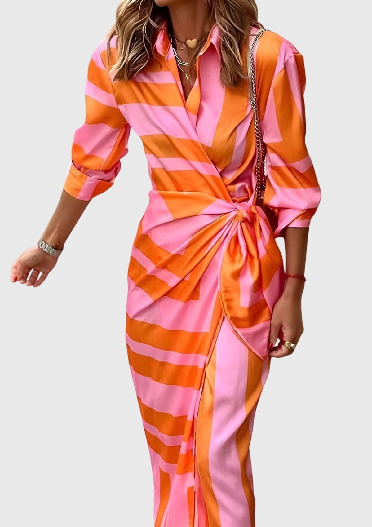 Everly | Elegant slå-om-kjole med print