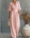 Chiara | Lang, løstsiddende jumpsuit med printmønster