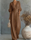 Chiara | Lang, løstsiddende jumpsuit med printmønster