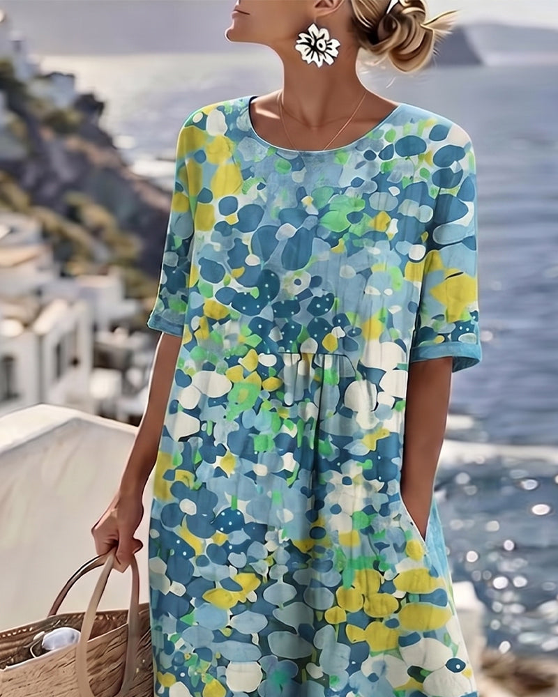 Elena™ | Elegant blomstret sommerkjole i midi-længde