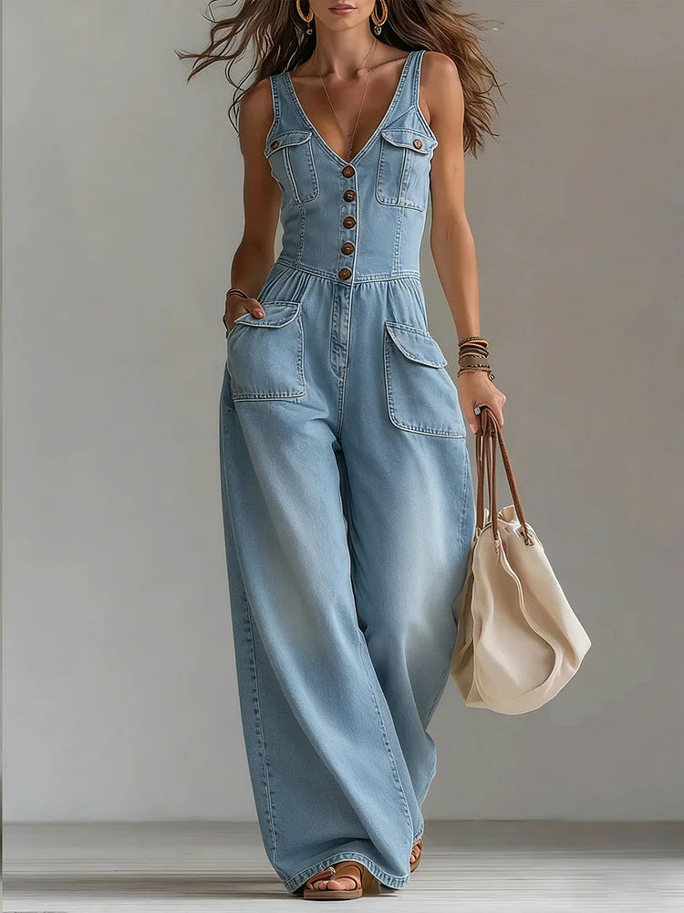 Sophie | Casual jumpsuit i bred denim