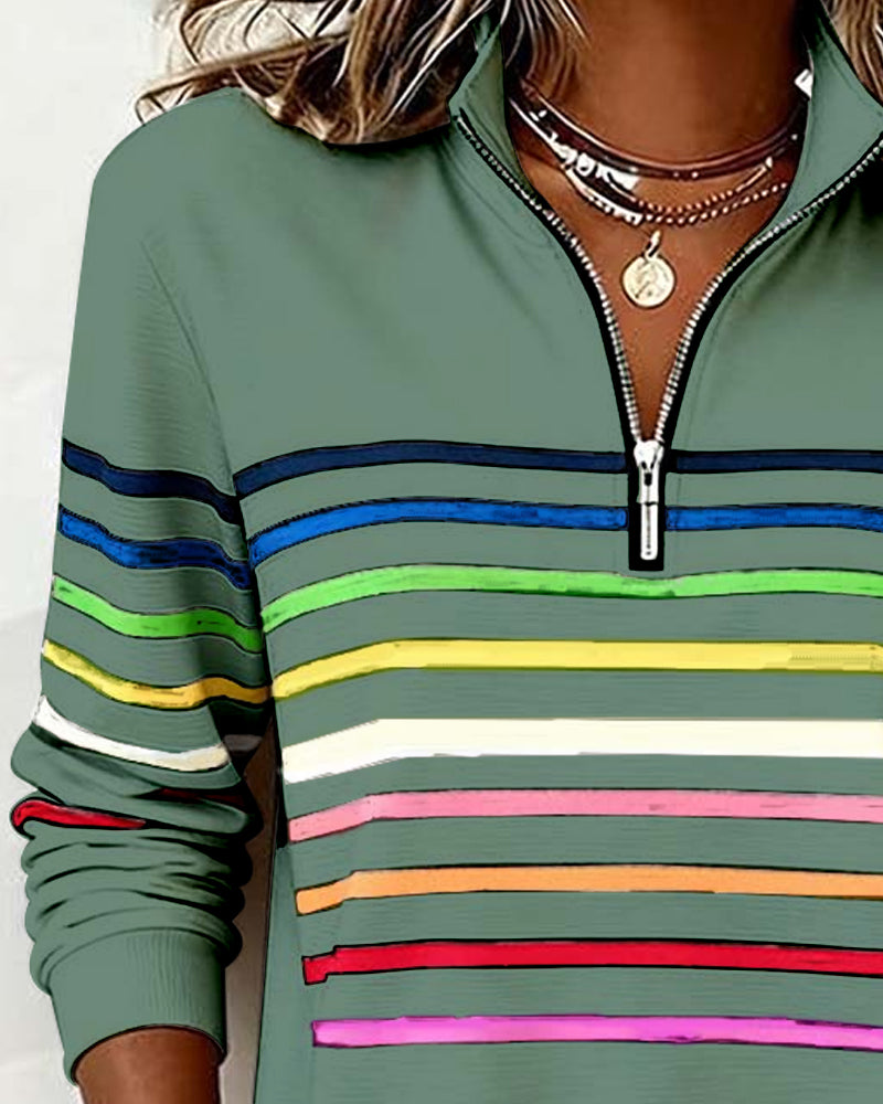 Vienna – Regnbuestribet Zip-sweatshirt