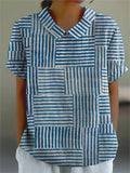 Amelia | Stribet patchwork-skjorte