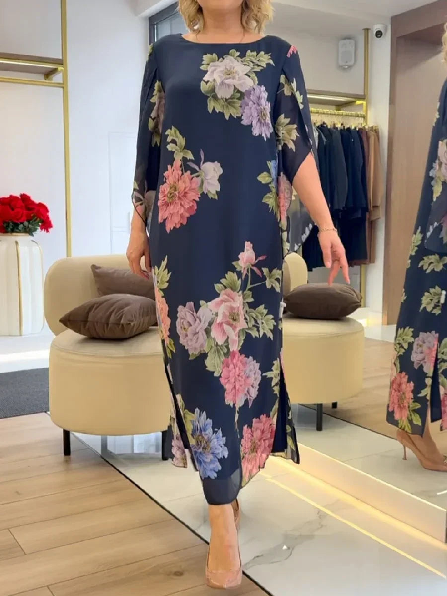 Yael – Maxikjole med blomstermønster