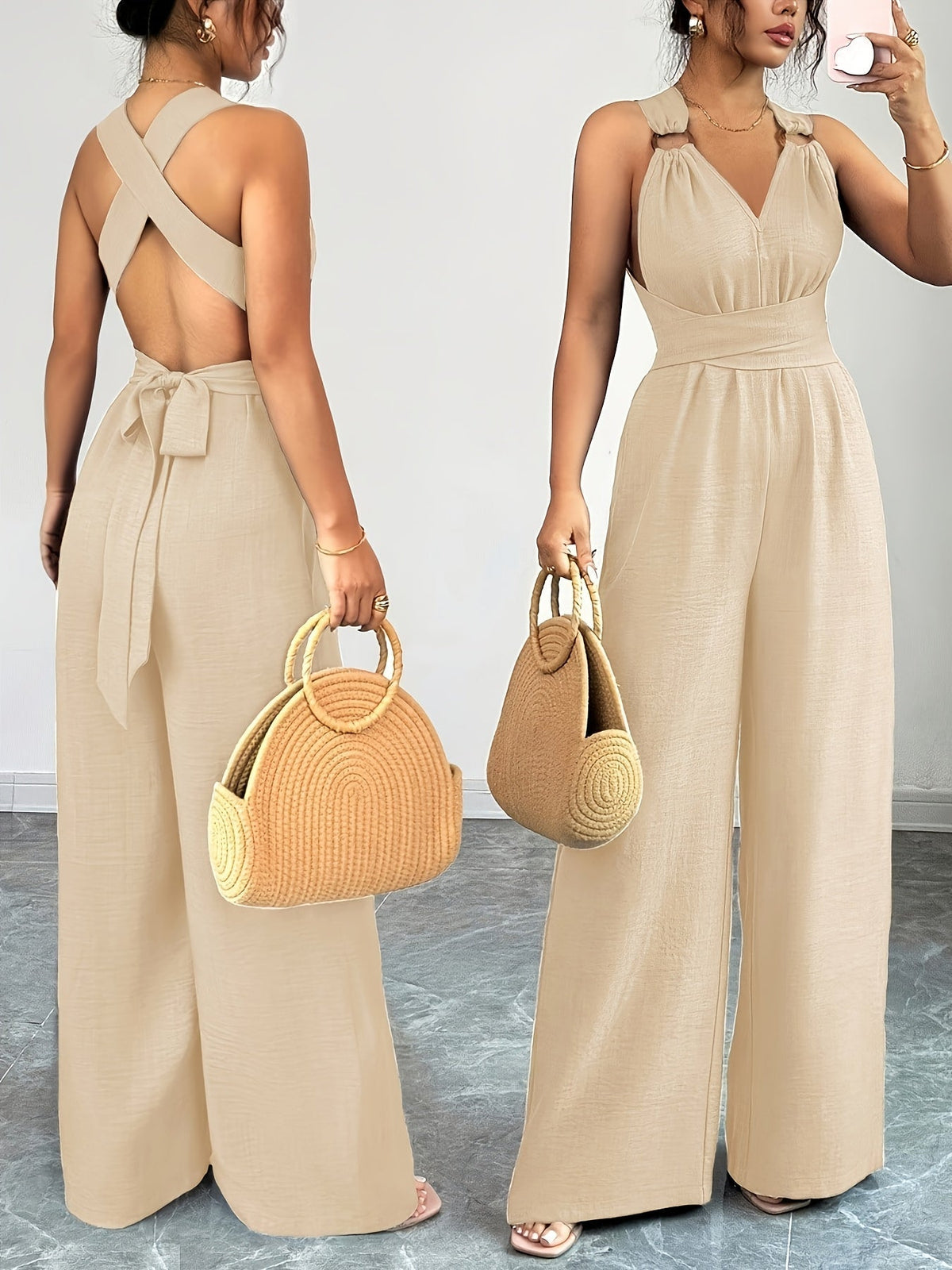 Emily | Elegant jumpsuit i hør og bomuld