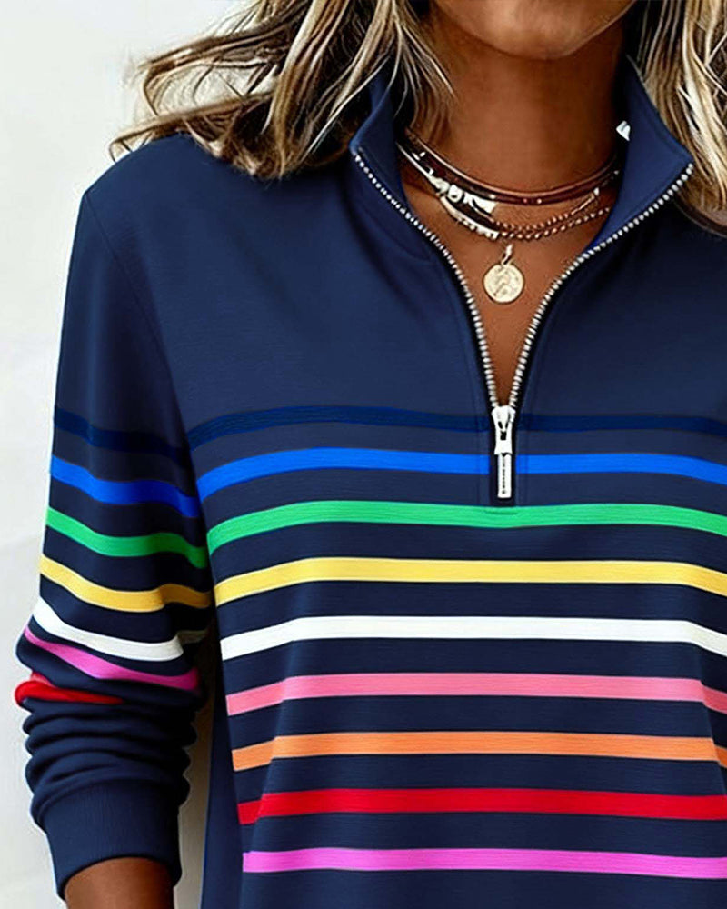Vienna – Regnbuestribet Zip-sweatshirt
