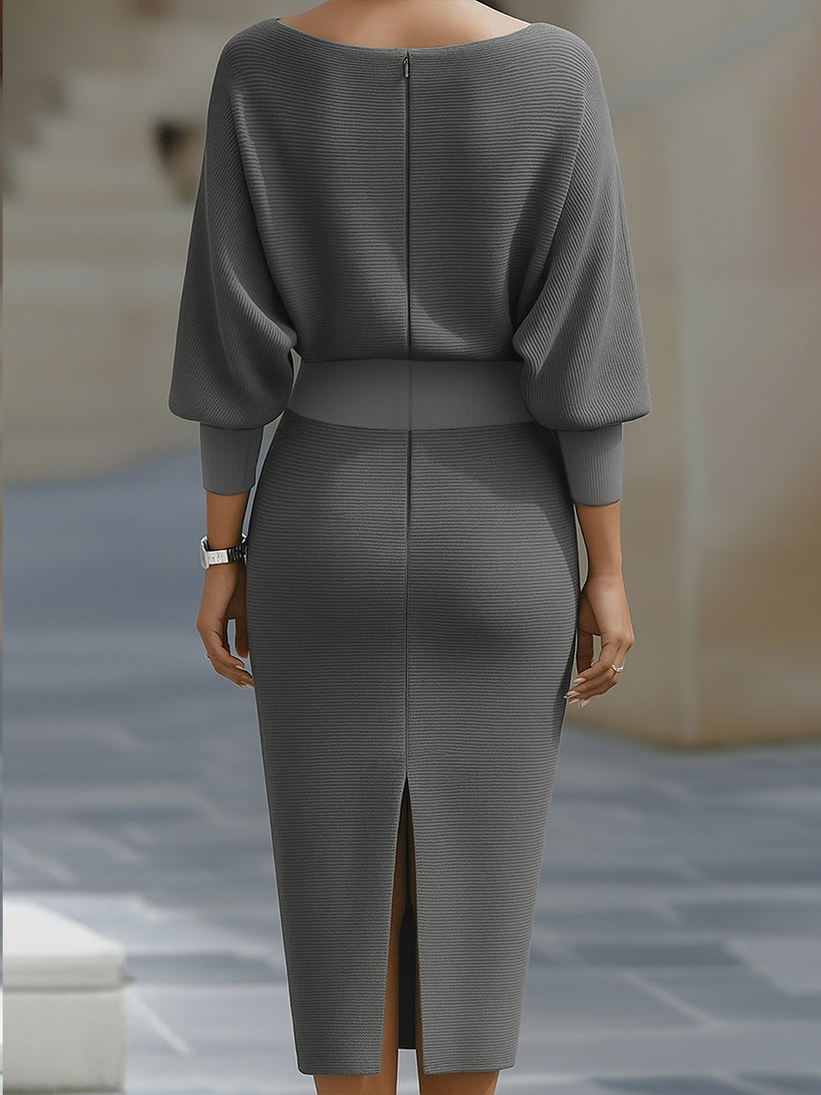 Amalia | Draperet midi-pencilkjole