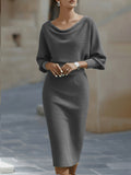 Amalia | Draperet midi-pencilkjole