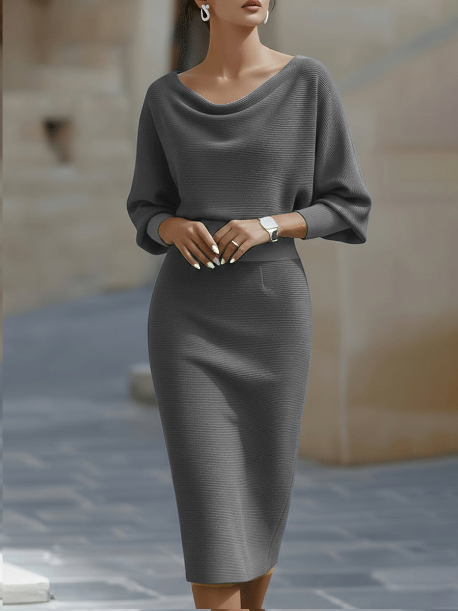 Amalia | Draperet midi-pencilkjole