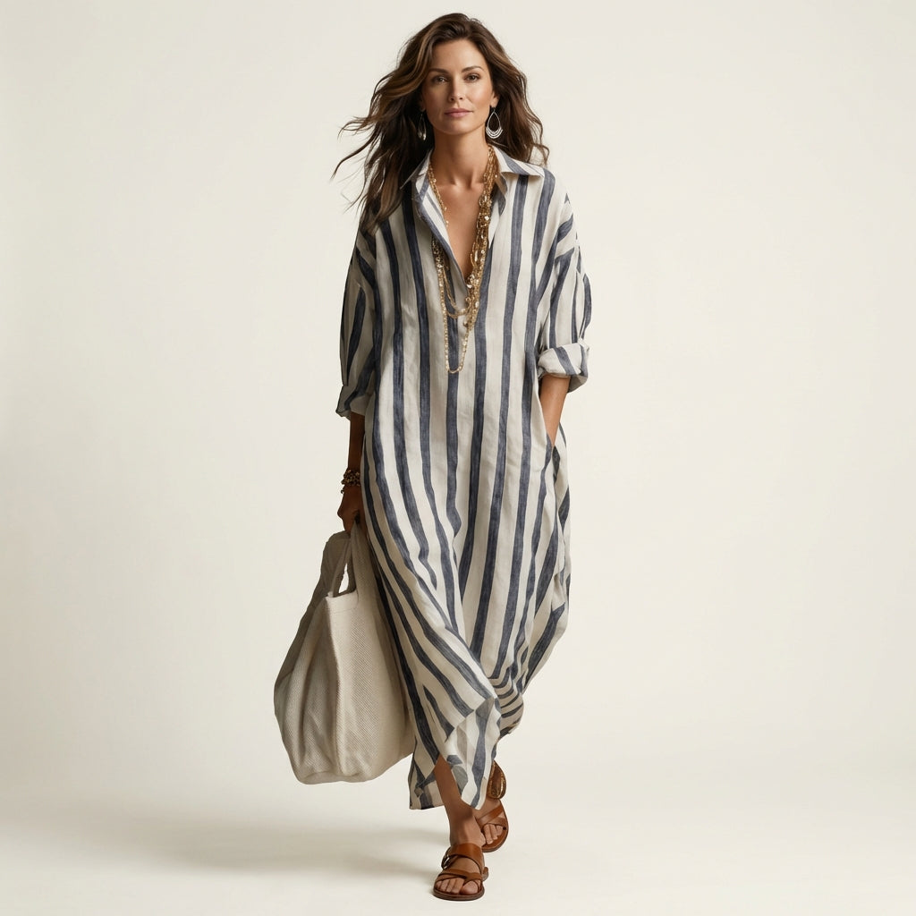Carra | Stribet maxi-kjole