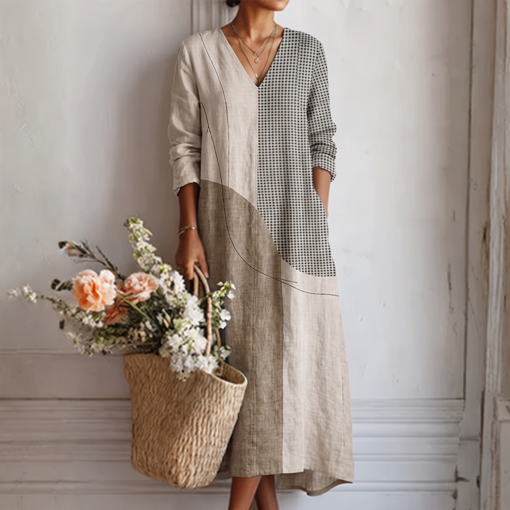 Emma™ | Elegant stribet kjole