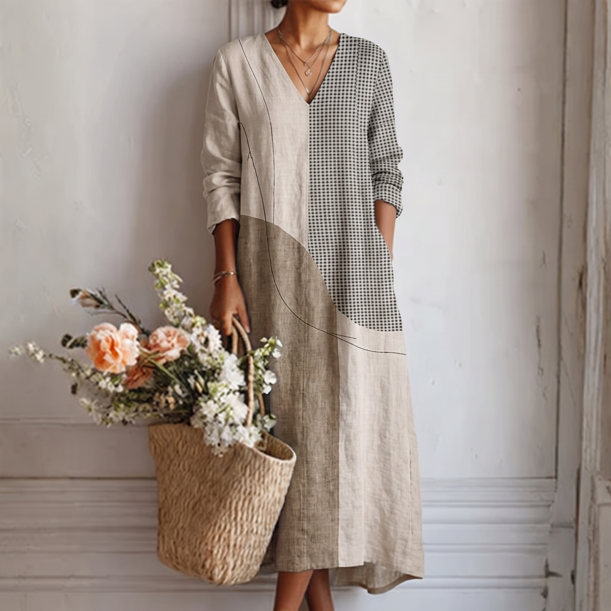 Emma™ | Elegant stribet kjole