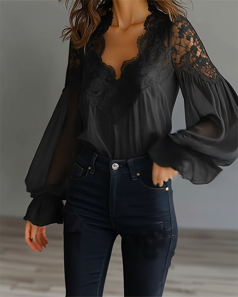 Joelle | Elegant blondebluse med puffærmer