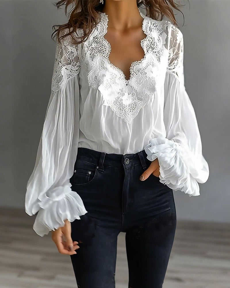 Joelle | Elegant blondebluse med puffærmer