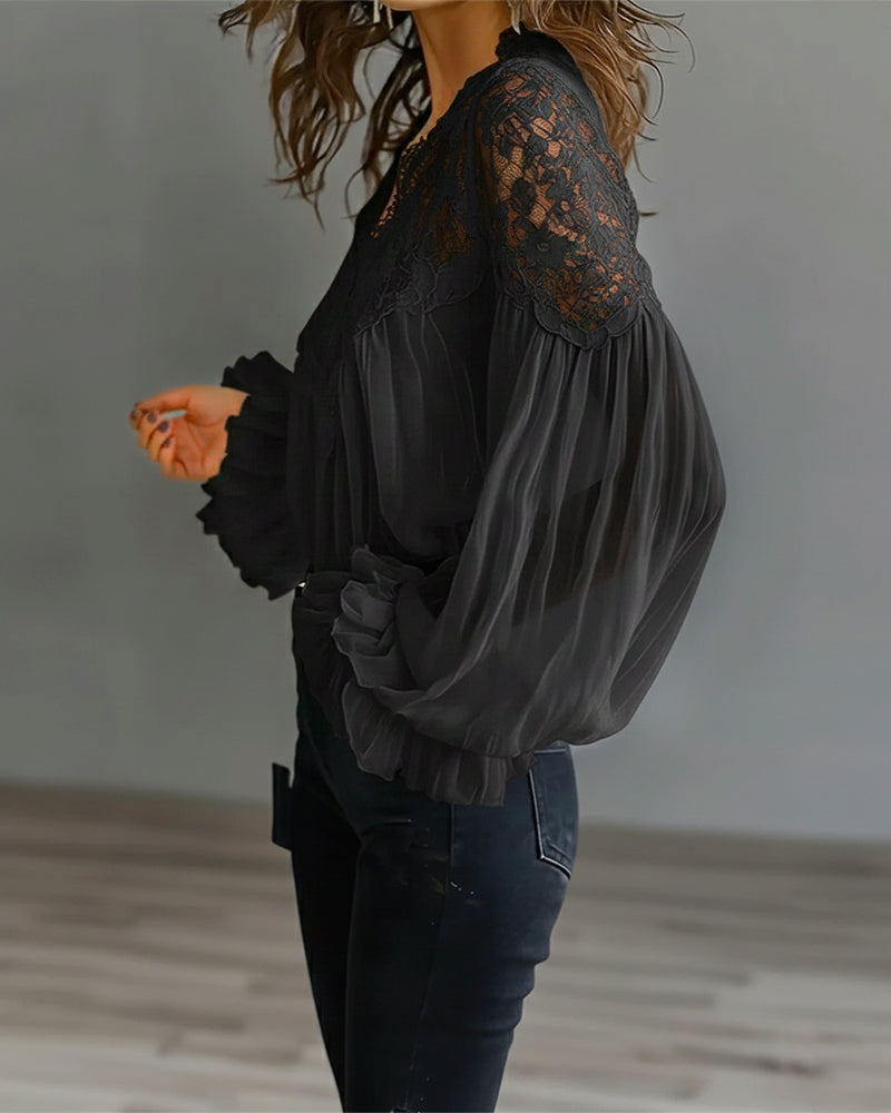 Joelle | Elegant blondebluse med puffærmer
