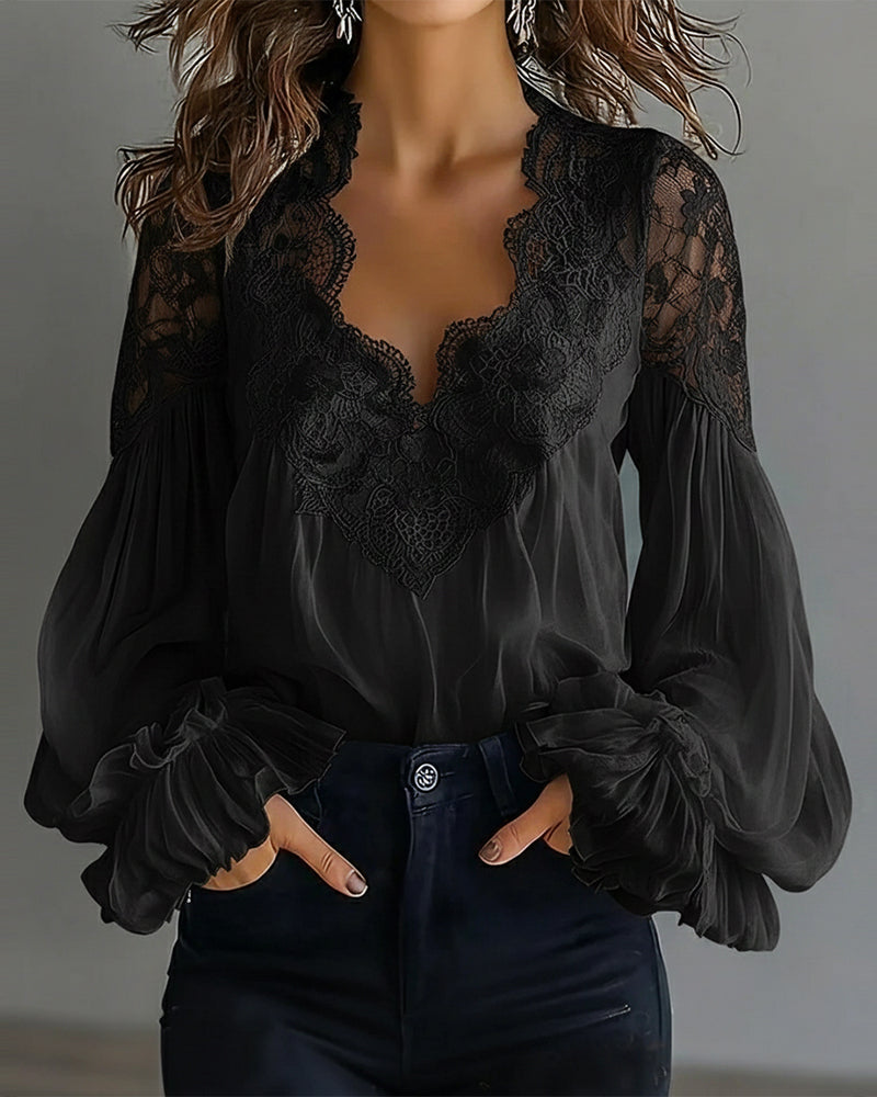 Joelle | Elegant blondebluse med puffærmer