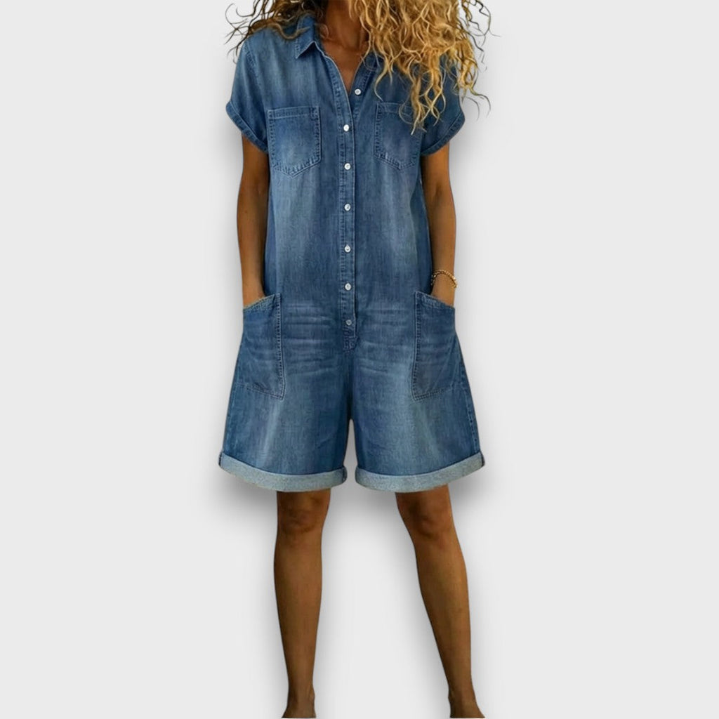 Joan | Vintage-bomuldsbukser i denim-look