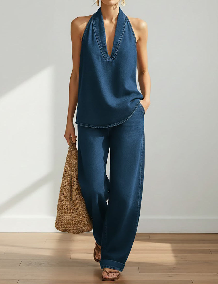 Ivy | Vintage Washed Soft Denim Look todelt sæt