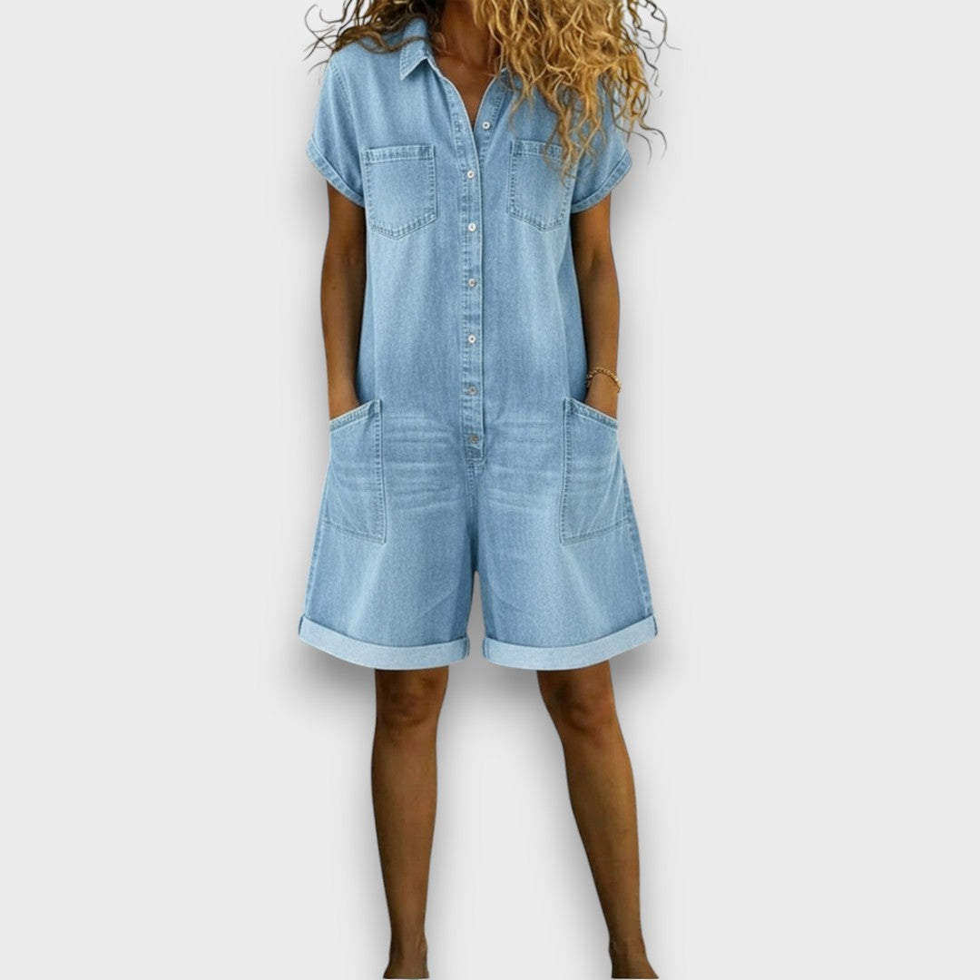 Joan | Vintage-bomuldsbukser i denim-look