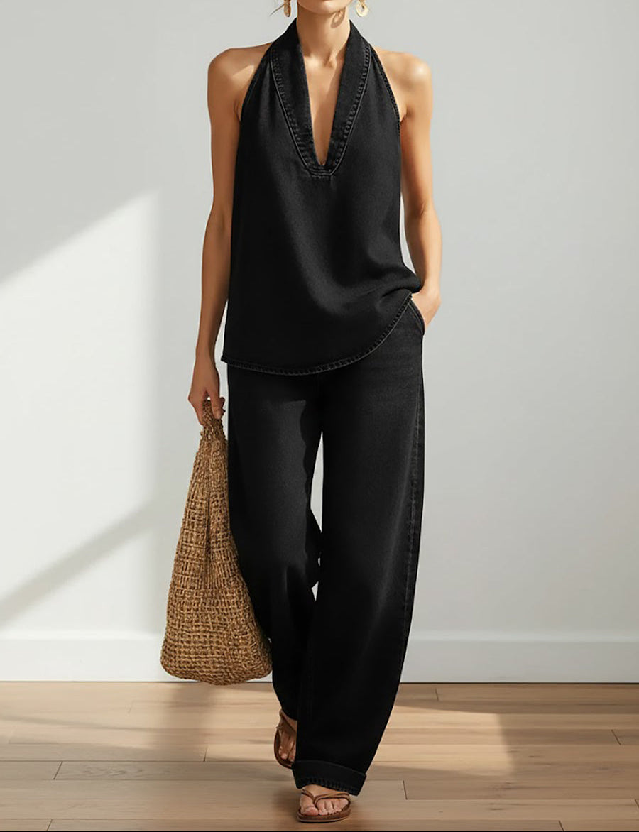Ivy | Vintage Washed Soft Denim Look todelt sæt
