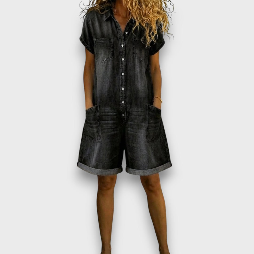 Joan | Vintage-bomuldsbukser i denim-look