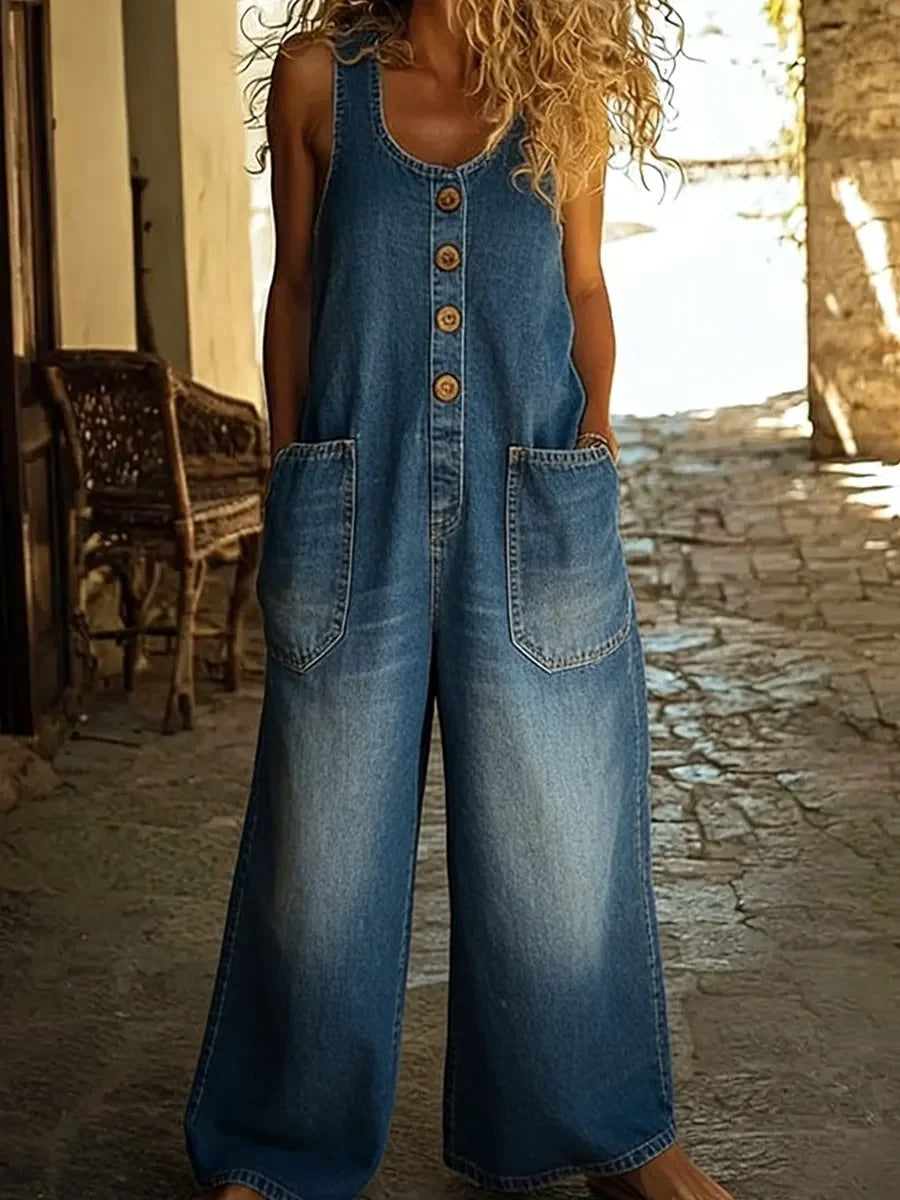 Ruth | Vintage-overalls i vasket bomuldsdenim