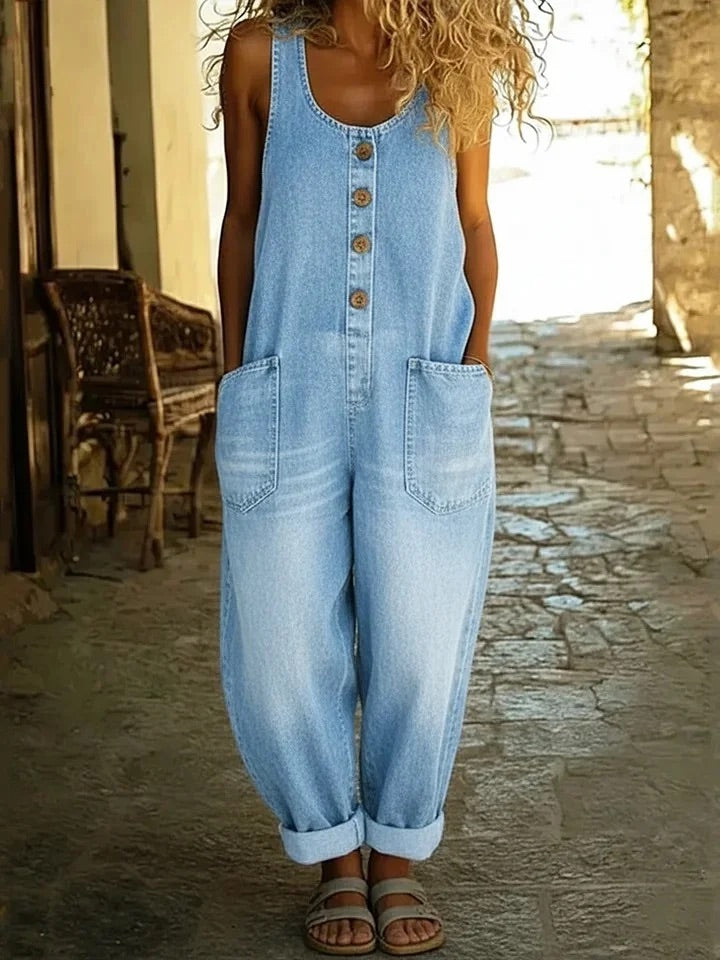 Ruth | Vintage-overalls i vasket bomuldsdenim